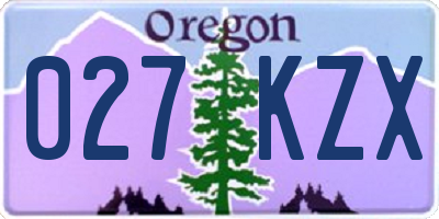 OR license plate 027KZX
