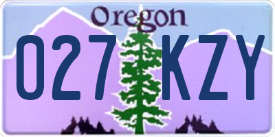 OR license plate 027KZY