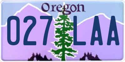 OR license plate 027LAA