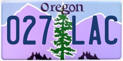OR license plate 027LAC
