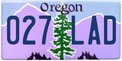 OR license plate 027LAD