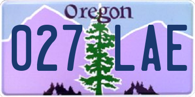 OR license plate 027LAE