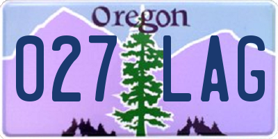 OR license plate 027LAG