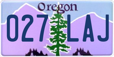 OR license plate 027LAJ
