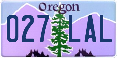 OR license plate 027LAL