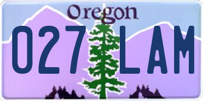 OR license plate 027LAM
