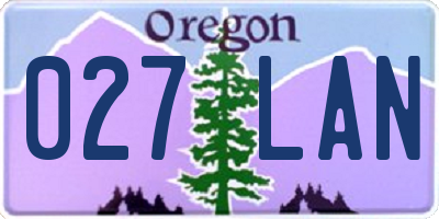 OR license plate 027LAN