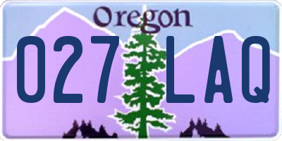 OR license plate 027LAQ