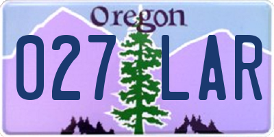 OR license plate 027LAR
