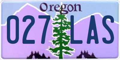 OR license plate 027LAS