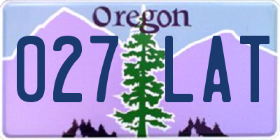 OR license plate 027LAT