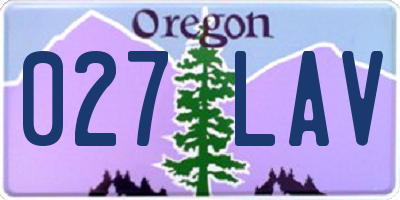 OR license plate 027LAV