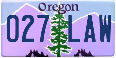 OR license plate 027LAW