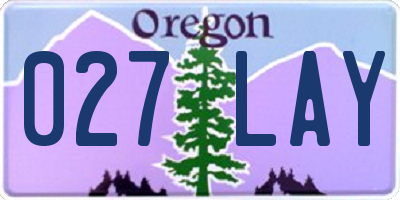 OR license plate 027LAY
