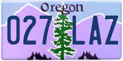 OR license plate 027LAZ