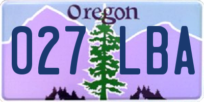 OR license plate 027LBA