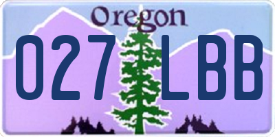 OR license plate 027LBB