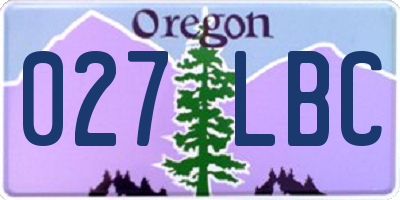 OR license plate 027LBC