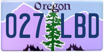 OR license plate 027LBD