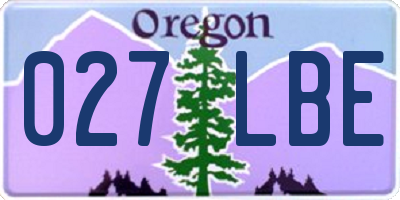 OR license plate 027LBE