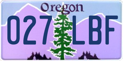 OR license plate 027LBF