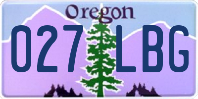OR license plate 027LBG