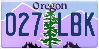 OR license plate 027LBK