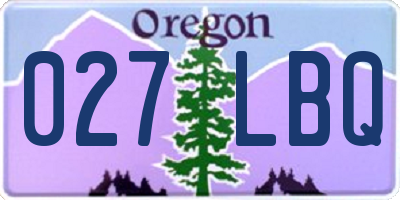 OR license plate 027LBQ