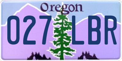 OR license plate 027LBR