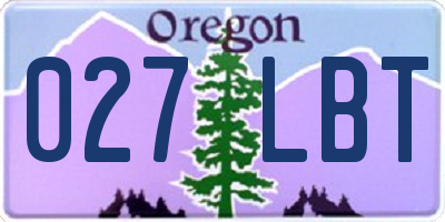 OR license plate 027LBT