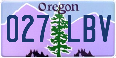 OR license plate 027LBV