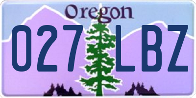 OR license plate 027LBZ