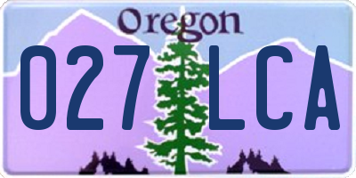 OR license plate 027LCA