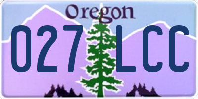 OR license plate 027LCC