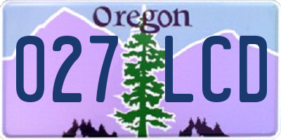 OR license plate 027LCD