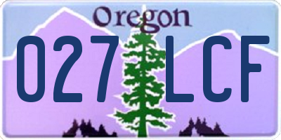 OR license plate 027LCF