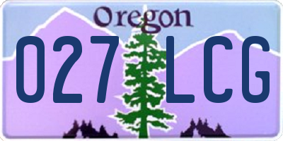 OR license plate 027LCG