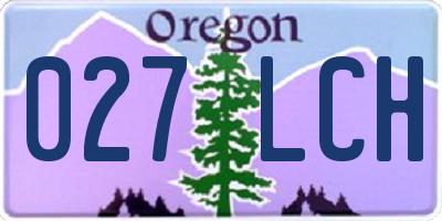 OR license plate 027LCH