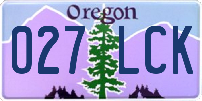 OR license plate 027LCK