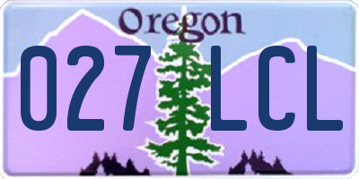 OR license plate 027LCL
