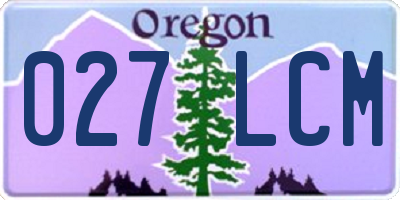 OR license plate 027LCM