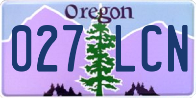 OR license plate 027LCN