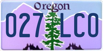 OR license plate 027LCO