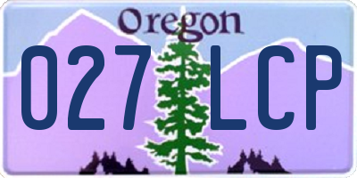 OR license plate 027LCP