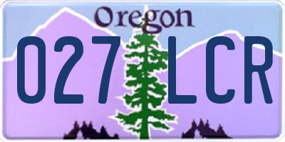 OR license plate 027LCR