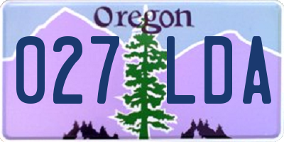 OR license plate 027LDA