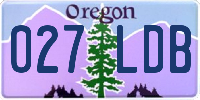 OR license plate 027LDB