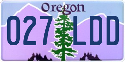 OR license plate 027LDD