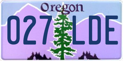 OR license plate 027LDE