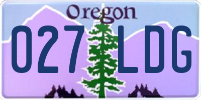 OR license plate 027LDG